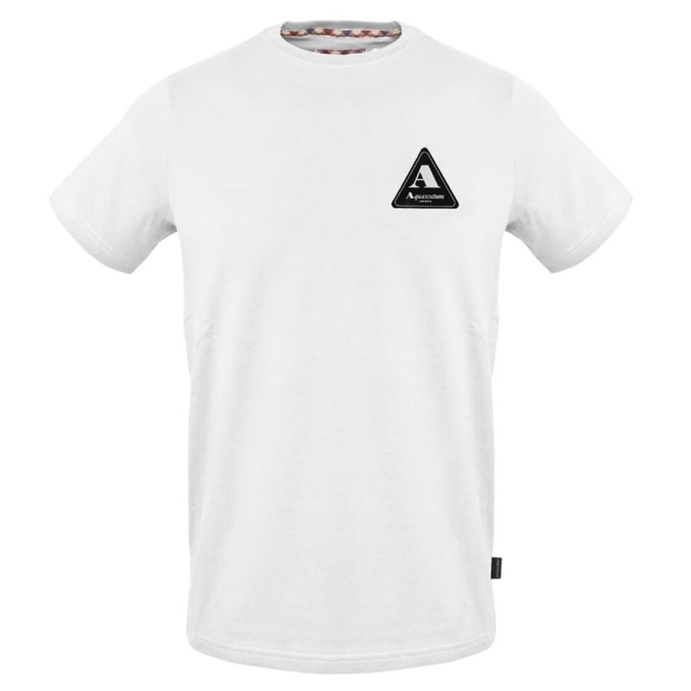 Aquascutum Mens Patch Crew Neck / White